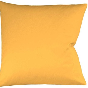 Kissenbezug FLEURESSE Colours Mako Satin, 100% Baumwolle, mit Reißverschluss Kissenbezüge Gr. B/L: 80 cm x 80 cm, 2 St., Mako-Satin, gelb (sonne) Kissenbezüge uni Kissenhülle in diversen Größen, mercerisiert und supergekämmt