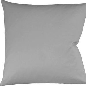 Kissenbezug FLEURESSE Colours Mako Satin, 100% Baumwolle, mit Reißverschluss Kissenbezüge Gr. B/L: 80 cm x 80 cm, 2 St., Mako-Satin, grau Kissenbezüge uni Kissenhülle in diversen Größen, mercerisiert und supergekämmt