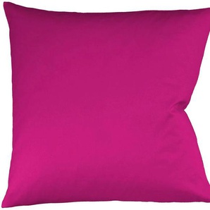 Kissenbezug FLEURESSE Colours Mako Satin, 100% Baumwolle, mit Reißverschluss Kissenbezüge Gr. B/L: 80 cm x 80 cm, 2 St., Mako-Satin, lila (cassis) Kissenbezüge uni Kissenhülle in diversen Größen, mercerisiert und supergekämmt