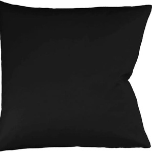 Kissenbezug FLEURESSE Colours Mako Satin, 100% Baumwolle, mit Reißverschluss Kissenbezüge Gr. B/L: 80 cm x 80 cm, 2 St., Mako-Satin, schwarz Kissenbezüge uni Kissenhülle in diversen Größen, mercerisiert und supergekämmt