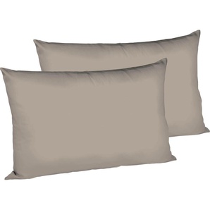 Kissenbezug FLEURESSE Colours Interlock Jersey Kissenbezüge Gr. B/L: 40 cm x 60 cm, 2 St., Interlock-Jersey, grau (taupe) Kissenbezüge uni in bügelfreier Interlock Qualität
