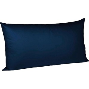 Kissenbezug FLEURESSE Colours Interlock Jersey Kissenbezüge Gr. B/L: 40 cm x 80 cm, 2 St., Interlock-Jersey, blau (dunkelblau) Kissenbezüge uni in bügelfreier Interlock Qualität