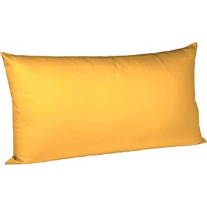 Kissenbezug FLEURESSE Colours Interlock Jersey Kissenbezüge Gr. B/L: 40 cm x 80 cm, 2 St., Interlock-Jersey, gelb (sonne) Kissenbezüge uni in bügelfreier Interlock Qualität