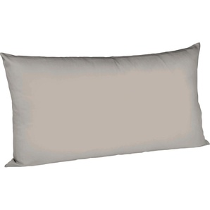 Kissenbezug FLEURESSE Colours Interlock Jersey Kissenbezüge Gr. B/L: 40 cm x 80 cm, 2 St., Interlock-Jersey, grau Kissenbezüge uni in bügelfreier Interlock Qualität