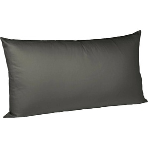 Kissenbezug FLEURESSE Colours Interlock Jersey Kissenbezüge Gr. B/L: 40 cm x 80 cm, 2 St., Interlock-Jersey, grau (anthrazit) Kissenbezüge uni in bügelfreier Interlock Qualität