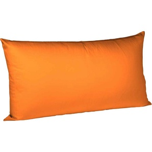 Kissenbezug FLEURESSE Colours Interlock Jersey Kissenbezüge Gr. B/L: 40 cm x 80 cm, 2 St., Interlock-Jersey, orange Kissenbezüge uni in bügelfreier Interlock Qualität