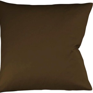 Kissenbezug FLEURESSE Colours Interlock Jersey Kissenbezüge Gr. B/L: 40 cm x 40 cm, 2 St., Interlock-Jersey, braun (mokka) Kissenbezüge uni in bügelfreier Interlock Qualität