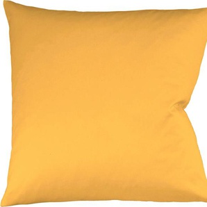 Kissenbezug FLEURESSE Colours Interlock Jersey Kissenbezüge Gr. B/L: 40 cm x 40 cm, 2 St., Interlock-Jersey, gelb (sonne) Kissenbezüge uni in bügelfreier Interlock Qualität