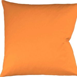 Kissenbezug FLEURESSE Colours Interlock Jersey Kissenbezüge Gr. B/L: 40 cm x 40 cm, 2 St., Interlock-Jersey, orange Kissenbezüge uni in bügelfreier Interlock Qualität