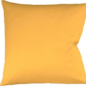 Kissenbezug FLEURESSE Colours Interlock Jersey Kissenbezüge Gr. B/L: 80 cm x 80 cm, 2 St., Interlock-Jersey, gelb (sonne) Kissenbezüge uni in bügelfreier Interlock Qualität