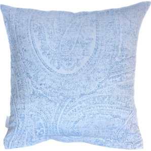 Kissenbezug FLEURESSE Provence Prestige Kissenbezüge Gr. B/L: 40 cm x 40 cm, 2 St., Leinen, blau (himmelblau) Kissenbezüge gemustert Sommerliche Ornamente