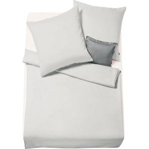 Fleuresse Lech buntgewebte Flanell-Bettwäsche Grau 200 x 220 cm