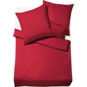 Fleuresse Lech buntgewebte Flanell-Bettwäsche Rot 200 x 220 cm