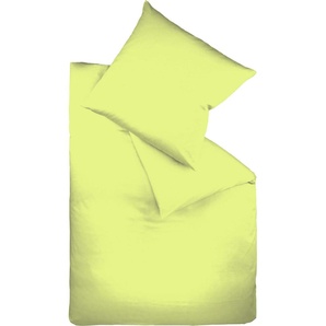 Fleuresse Mako-Satin-Bettwäsche colours apfelgrün 7041 Größe 155 x 220 cm + 80 x 80 cm Kissenbezug G-009100-7041-0300