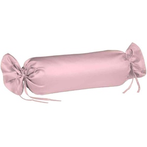 Nackenrollenbezug FLEURESSE Colours Kissenbezüge Gr. B/L: 15 cm x 40 cm, 2 St., Mako-Satin, rosa (rose) Kissenbezüge uni aus feinstem Mako-Satin