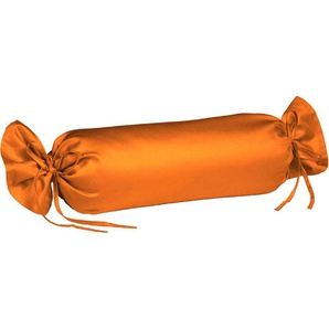 Nackenrollenbezug FLEURESSE Colours Interlock Jersey Kissenbezüge Gr. B/L: 15 cm x 40 cm, 2 St., Interlock-Jersey, orange Kissenbezüge uni in bügelfreier Interlock Qualität