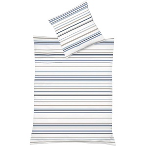 Wendebettwäsche FLEURESSE Provence Cassis Bettwäsche Gr. B/L: 135 cm x 200 cm (1 St.), B/L: 80 cm x 80 cm (1 St.), Halbleinen, blau (blau, leinen) Bettwäsche 135x200 cm Französischer Landhausflair mit Struktur
