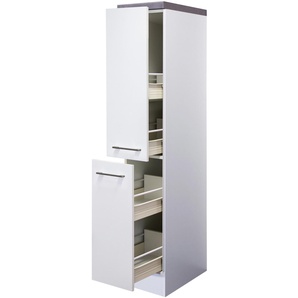 Apothekerschrank FLEX-WELL Kopenhagen Schränke Gr. B/H/T: 30 cm x 162 cm x 57 cm, weiß (weiß matt, beton grau) Apothekerschränke (B x H T) 30 162 60 cm, mit 4 Ablagen