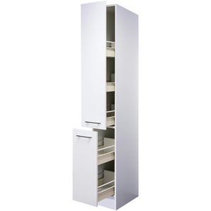Apothekerschrank FLEX-WELL Kopenhagen Schränke Gr. B/H/T: 30 cm x 200 cm x 57 cm, weiß (weiß matt, beton grau) Apothekerschränke (B x H T) 30 200 57 cm, mit 5 Ablagen