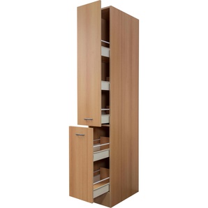 Apothekerschrank FLEX-WELL Nano Schränke Gr. B/H/T: 30 cm x 200 cm x 57,1 cm, braun (buche nachbildung) Apothekerschränke (B x H T) 30 200 57 cm, mit 5 Ablagen