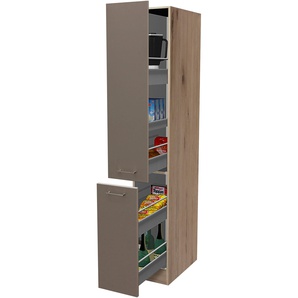Apothekerschrank FLEX-WELL Riva Schränke Gr. B/H/T: 30 cm x 200 cm x 57 cm, braun (quarz cubanit, san remo eiche) Apothekerschränke (B x H T) 30 200 57 cm, mit 5 Ablagen