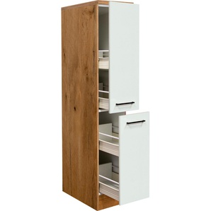 Apothekerschrank FLEX-WELL Vintea Schränke Gr. B/H/T: 30 cm x 161 cm x 60 cm, 2 St., beige (magnolia matt, lancelot oak) Apothekerschränke (B x H T) 30 161 60 cm, mit 4 Ablagen