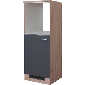 Backofen/Kühlumbauschrank FLEX-WELL Morena Schränke Gr. B/H/T: 60 cm x 169 cm x 60 cm, 1 St., grau (basaltgrau, san remo eiche) Backofenumbauschrank Herdumbauschränke (B x H T) 60 168,5 cm