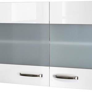 Glashängeschrank FLEX-WELL Florenz Schränke Gr. B/H/T: 100 cm x 54 cm x 32 cm, 2 St., weiß (hochglanz weiß, sonoma eiche) Hängeschränke (B x H T) 100 54,8 32 cm, mit Stollenglastüren