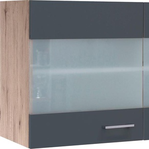 Glashängeschrank FLEX-WELL Morena Schränke Gr. B/H/T: 100 cm x 54,8 cm x 32 cm, 2 St., grau (basaltgrau, san remo eiche) Küchenhängeschrank Glashängeschrank (B x H T) 100 54,8 32 cm, mit Stollenglastüren