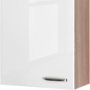 Hängeschrank FLEX-WELL Florenz Schränke Gr. B/H/T: 60 cm x 89 cm x 32 cm, 1 St., weiß (hochglanz weiß, sonoma eiche) Hängeschränke (B x H T) 60 89 32 cm