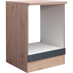 Herdumbauschrank FLEX-WELL Morena Schränke Gr. B/H/T: 60 cm x 85 cm x 60 cm, grau (basaltgrau, san remo eiche) Herdumbauschränke (B x H T) 60 85 cm