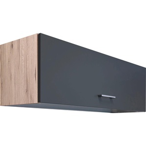 Klapphängeschrank FLEX-WELL Morena Schränke Gr. B/H/T: 100 cm x 32 cm x 32 cm, grau (basaltgrau, san remo eiche) Küchenhängeschrank Hängeschränke (B x H T) 100 32 cm, mit Klappe