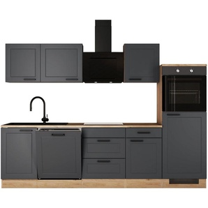 Flex-Well Küche ROMEO & JULIA, Breite 280 cm, wahlweise mit E-Geräten und Spüle in edelstahl oder schwarz
