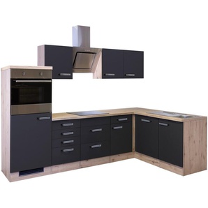 Flex-Well Küchenzeile Antigua, mit E-Geräten, Gesamtbreite 280 x 170 cm
