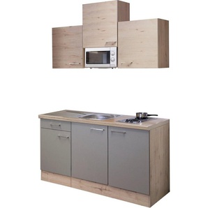 Flex-Well Küche Riva, Gesamtbreite 150cm, mit Mikrowelle und Kochfeld, viele Farbenvarianten