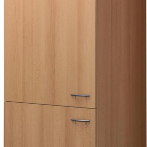 Kühlumbauschrank FLEX-WELL Nano Schränke Gr. B/H/T: 60 cm x 161 cm x 60 cm, 2,8 cm starke Arbeitsplatte, 2 St., braun (buche nachbildung) Kühlschrankumbauschränke (B x H T) 60 161162 cm