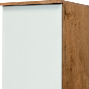 Kühlumbauschrank FLEX-WELL Vintea Schränke Gr. B/H/T: 60 cm x 161 cm x 60 cm, 2 St., beige (magnolia matt, lancelot oak) Kühlschrankumbauschränke (B x H T) 60 161 cm, mit Metallgriffen