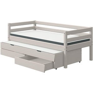 FLEXA Bett mit Ausziehbett und Schubladen  Flexa Classic ¦ grau ¦ Maße (cm): B: 100 H: 81