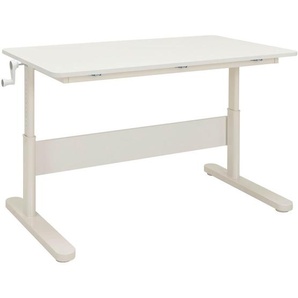 Flexa Jugendschreibtisch, Weiß, Holzwerkstoff, rechteckig, Kufe, 70x50-74x120 cm, höhenverstellbar, Arbeitszimmer, Schreibtische, Jugend- &