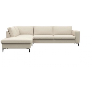 FLEXLUX Ecksofa »Fiore, L-Form, bequem und komfortabel durch hochwertigem Sitzaufbau«, breite Armlehnen, Kaltschaum, Füße Alu+schwarz