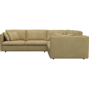 FLEXLUX Ecksofa »Lovane gleichschenklig, bequem und komfortabel«, Weich & anschmiegsam, große Sitztiefe auf Kaltschaum, Dekokissen inkl.