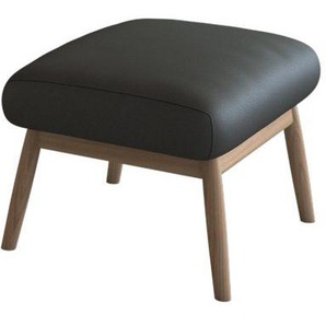 FLEXLUX Polsterhocker Padova, Fußhocker für Ohrensessel, Fuß Eiche