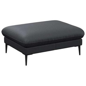 FLEXLUX Pouf Salino, Fußhocker, Sitzhocker, Polsterhocker, Kaltschaum & Stahl-Wellen, Füsse Schwarz