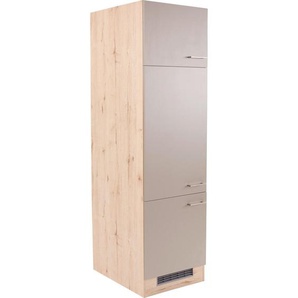 FlexWell Geräteumbauschrank, Eiche, Champagner, Holzwerkstoff, seitenverkehrt montierbar, 60x200x57 cm, Küchen, Küchenmöbel, Küchenschränke, Geräteumbauschränke