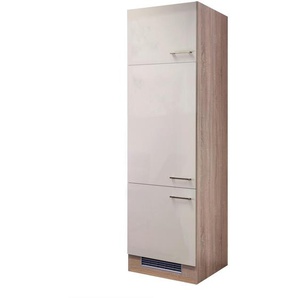 FlexWell Geräteumbauschrank, Sonoma Eiche, Kaschmir, Metall, 2 Fächer, 60x200x57 cm, Made in Germany, Küchen, Küchenmöbel, Küchenschränke, Geräteumbauschränke