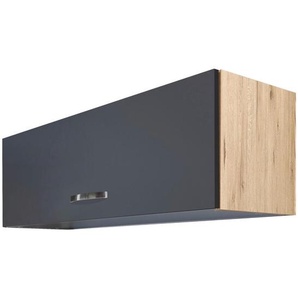 FlexWell Küchenoberschrank, Eiche San Remo, Dunkelgrau, Metall, 100x32x32 cm, Made in Germany, hängend, Zusatzausstattung erhältlich, Küchen,