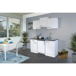 FlexWell Miniküche, Weiß, Schiefer, 150.5x60 cm, seitenverkehrt erhältlich, links aufbaubar, rechts aufbaubar, Küchen, Miniküchen