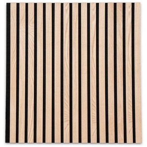 Floordirekt Akustikpaneel, Braun, Holzwerkstoff, Holz, 60x60 cm, Montage ohne Bohren, Tapeten & Wandverkleidungen, Akustikpaneele