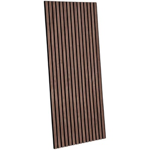 Floordirekt Akustikpaneel, Walnuss, Holzwerkstoff, Holz, 60x118 cm, Montage ohne Bohren, Tapeten & Wandverkleidungen, Akustikpaneele