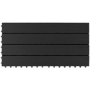 Floordirekt Terrassenfliese, Anthrazit, Holzwerkstoff, 30x60 cm, rutschfest, formstabil, UV-beständig, Gartenzubehör, Terrassen- & Balkonböden,